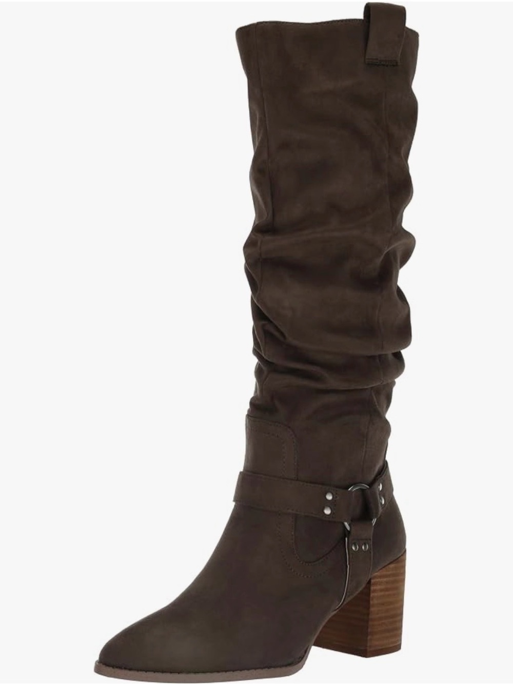 Dolce Vita Brown Slouched Mid-Calf Block Heel Boots